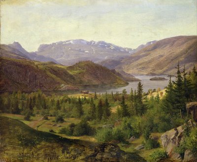 Hjelle en Valders, Tile Fjord, 1835 de Louis Gurlitt