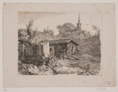 Paisaje con un molino de agua de Louis Gurlitt