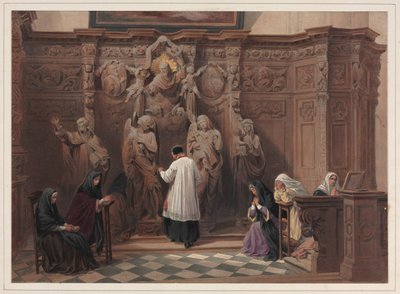 Confesionario, Iglesia de San Pablo, Amberes, 1838 de Louis Haghe