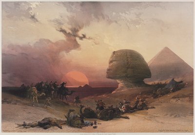 Egipto y Nubia, Volumen III: Aproximación del Simún-Desierto en Gizeh, 1849 de Louis Haghe