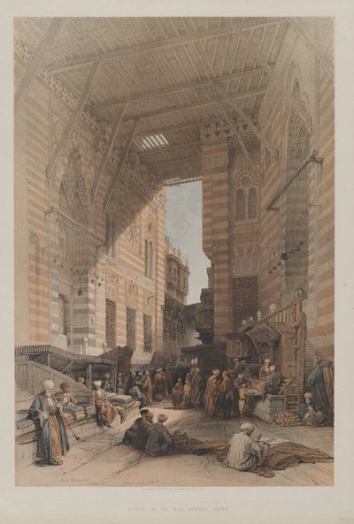 Egipto y Nubia, Volumen III: Bazar de los Merceros de Seda, El Cairo, 1848 de Louis Haghe