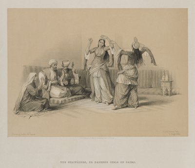 Egipto y Nubia, Volumen III: Bailarinas en El Cairo, 1849 de Louis Haghe