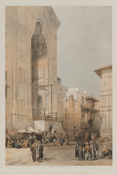 Egipto y Nubia, Volumen III: Gran Entrada a la Mezquita del Sultán Hassan, 1849 de Louis Haghe