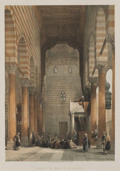 Egipto y Nubia, Tomo III: Interior de la Mezquita de los Metwalys de Louis Haghe