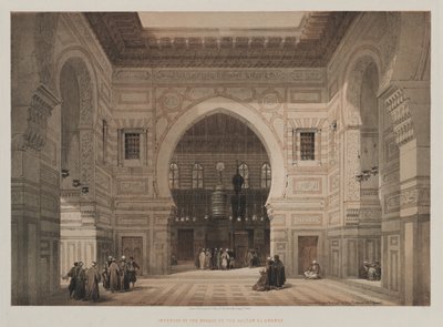 Egipto y Nubia, Volumen III: Interior de la Mezquita del Sultán El Ghoree de Louis Haghe