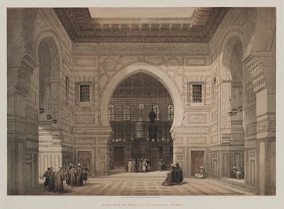 Interior de la Mezquita del Sultán El Ghoree de Louis Haghe
