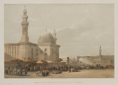 Egipto y Nubia, Volumen III: Mezquita del Sultán Hassan, desde la Gran Plaza de Rameyleh, 1849 de Louis Haghe
