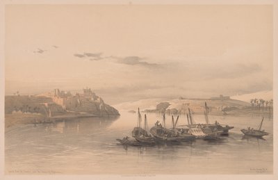 Egipto y Nubia: Volumen II - No. 28, Vista general de Asouan y la isla de Elefantina de Louis Haghe