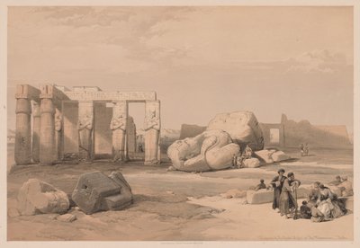 Egipto y Nubia: Volumen II - No. 4, Fragmentos de los grandes colosos, en el Memnonium de Louis Haghe