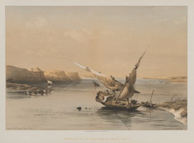 Egipto y Nubia, Volumen II: Aproximación a la Fortaleza de Ibrim, Nubia, 1847 de Louis Haghe