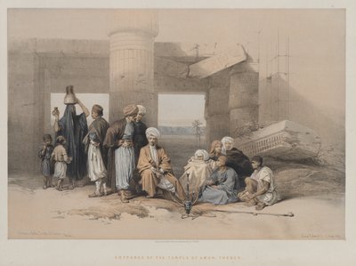 Egipto y Nubia, Volumen II: Entrada del Templo de Amón, Tebas de Louis Haghe