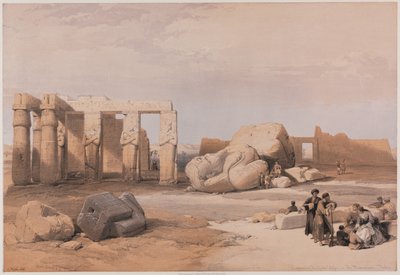 Egipto y Nubia, Volumen II: Fragmentos de los Grandes Colosos en el Memnonium, Tebas de Louis Haghe