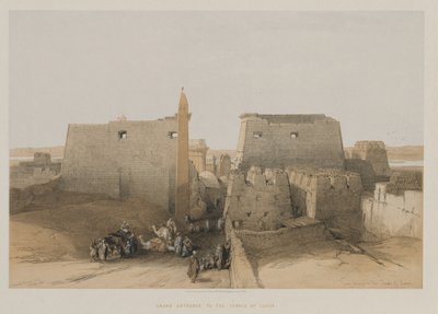 Egipto y Nubia, Volumen II: Gran entrada al Templo de Luxor, 1848 de Louis Haghe