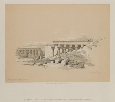 Egipto y Nubia, Volumen II: Vista Lateral del Templo llamado El Tifoneo en Dendera, 1848 de Louis Haghe