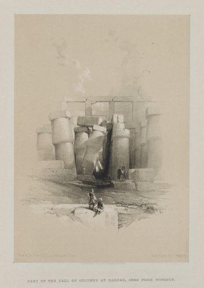 Egipto y Nubia, Volumen II: Parte de la Sala de las Columnas de Karnak, Tebas de Louis Haghe