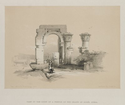 Egipto y Nubia, Volumen II: Ruinas - Templo en la isla de Biggeh, Nubia de Louis Haghe