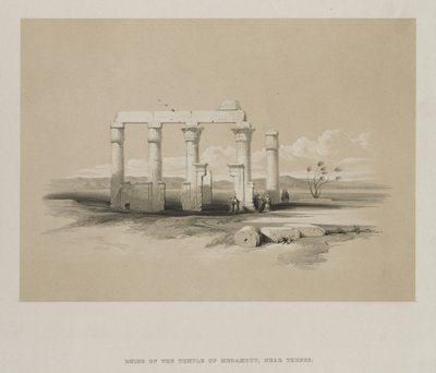 Egipto y Nubia, Volumen II: Ruinas del Templo de Madamoud, en Tebas de Louis Haghe