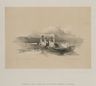 Egipto y Nubia, Volumen II: Templo de Isis en el techo del Gran Templo de Dendera, 1848 de Louis Haghe