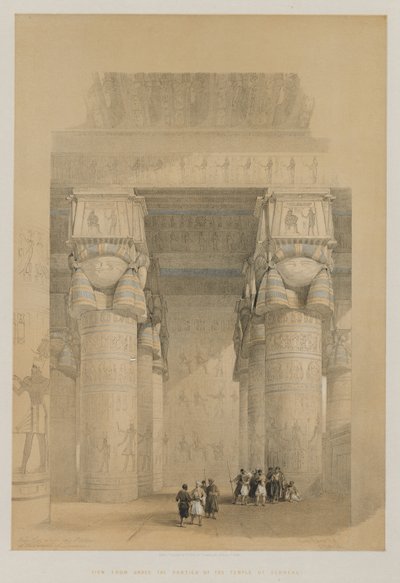 Egipto y Nubia, Volumen II: Vista desde debajo del pórtico del Templo de Dendera de Louis Haghe