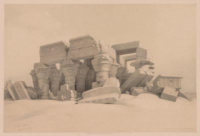 Egipto y Nubia: Volumen I - No. 1, No. 2, Restos del pórtico del Templo de Kom Ombo de Louis Haghe