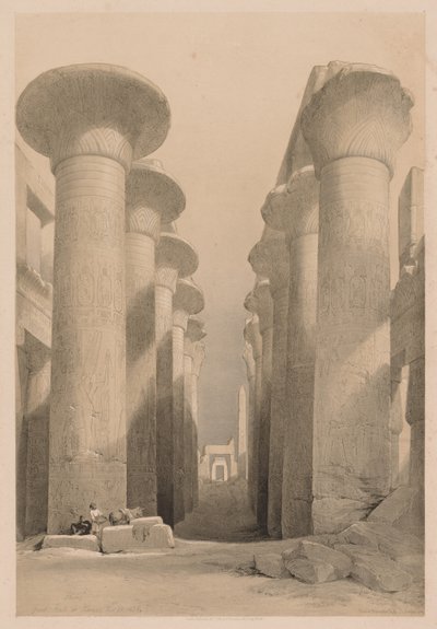 Egipto y Nubia: Volumen I - No. 20, Gran sala en Karnak, Tebas de Louis Haghe