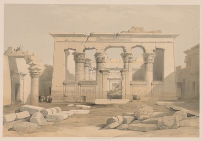 Egipto y Nubia: Volumen I - No. 28, Pórtico del Templo de Kalabshi, 1838 de Louis Haghe