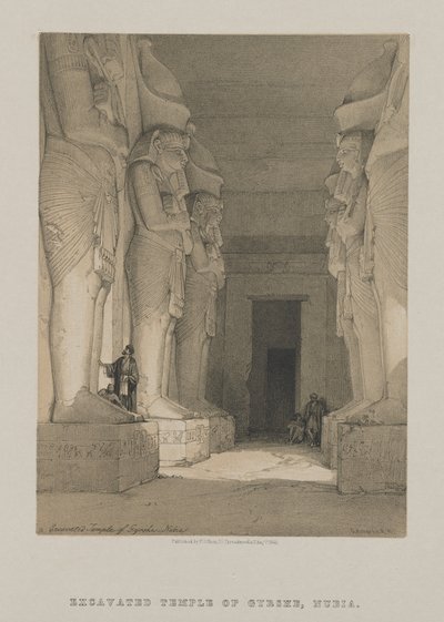Egipto y Nubia, Volumen I: Templo excavado de Gyrshe, Nubia de Louis Haghe