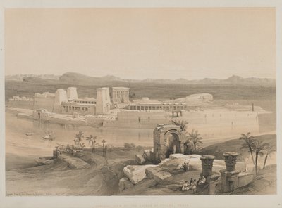 Egipto y Nubia, Volumen I: Vista general de la Isla de Filae, Nubia, 1846 de Louis Haghe