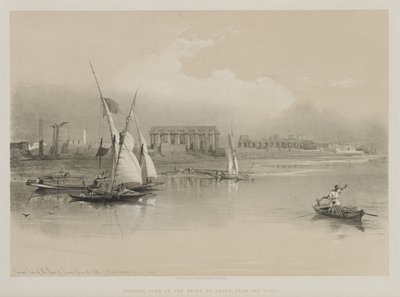 Egipto y Nubia, Volumen I: Vista general de las ruinas de Luxor, desde el Nilo de Louis Haghe