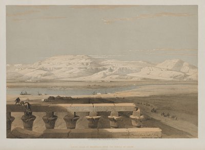 Egipto y Nubia, Volumen I: Cadena de Montañas Libias, desde el Templo de Luxor, 1847 de Louis Haghe