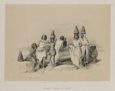 Egipto y Nubia, Volumen I: Mujeres nubias en Kortie, en el Nilo de Louis Haghe