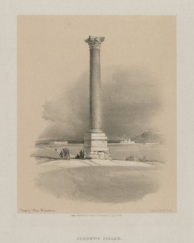 Egipto y Nubia, Volumen I: Columna de Pompeyo, Alejandría, 1846 de Louis Haghe