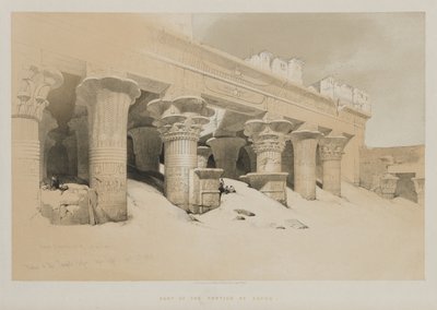 Egipto y Nubia Volumen I: Pórtico del Templo Edfou, Alto Egipto, 1846 de Louis Haghe
