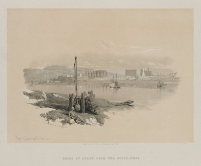 Egipto y Nubia, Volumen I: Ruinas de Luxor desde el suroeste de Louis Haghe