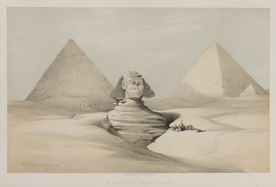 Egipto y Nubia, Volumen I: La Gran Esfinge, Pirámides de Gizeh, 1846 de Louis Haghe