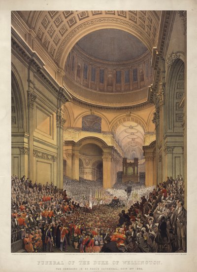 Funeral del Duque de Wellington, la ceremonia en la Catedral de San Pablo, 18 de noviembre de 1852 de Louis Haghe