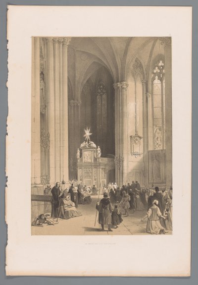 Vista del Relicario de los Reyes Magos en la Catedral de Colonia La chasse des trois rois a Cologne (título sobre objeto) de Louis Haghe