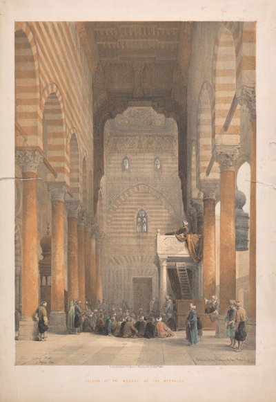 Interior de la mezquita de los Metwalys de Louis Haghe