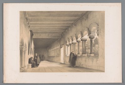 Claustro en Tongeren Le cloitre de Tongres (título sobre objeto) de Louis Haghe