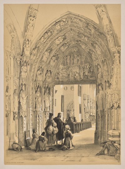 Bocetos en Bélgica y Alemania, Primera Serie, Pórtico de Frauenkirch, Núremberg de Louis Haghe