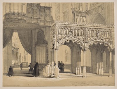 Bocetos en Bélgica y Alemania, Primera Serie, Pantalla en la Catedral de San Pedro, Lovaina de Louis Haghe