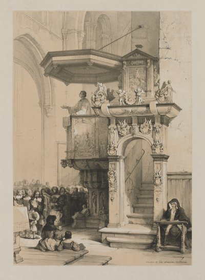 Bocetos en Bélgica y Alemania, Volumen I: Púlpito en la catedral de Tréveris, 1840 de Louis Haghe