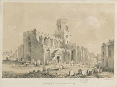 Stafford - Iglesia de Santa María: litografía, 1841 de Louis Haghe