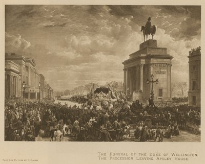 El funeral del Duque de Wellington; la procesión saliendo de Apsley House de Louis Haghe