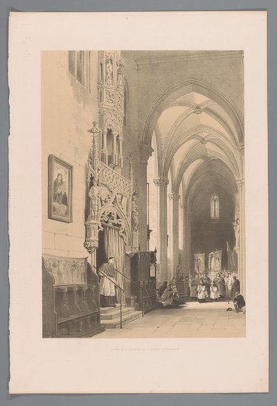 Entrada a la sacristía de la Iglesia de San Lorenzo en Nuremberg Entrada a la sacristía de St. Laurent a Nuremberg (título sobre objeto) de Louis Haghe
