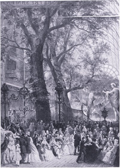 Interior de la Gran Exposición Internacional 1851, de Cassells Historia del Pueblo Británico publicada por la Waverley Book Company Limited, c.1940 de Louis Hague