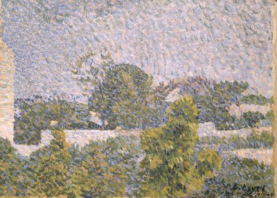Paisaje (encáustica sobre cartón estratificado) de Louis Hayet