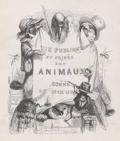 Vida privada y pública de los animales, escenas de costumbres, ca. 1837-47 de Louis Henri Brévière