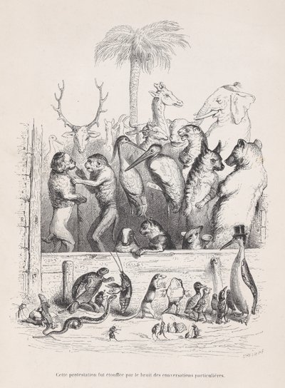 Esta protesta fue sofocada por el ruido de conversaciones privadas de Escenas de..., ca. 1837-47 de Louis Henri Brévière