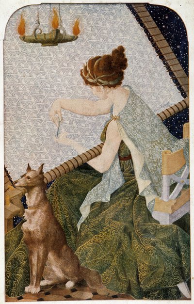 Penélope con su tapiz - panel bordado por H. de Rudder de Louis Henri de Rudder